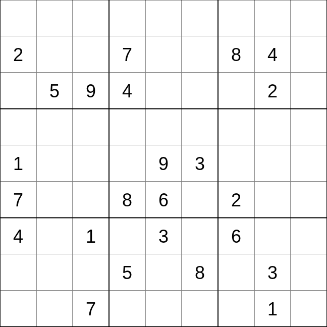 A Classic 9×9 Sudoku puzzle